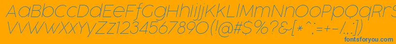 CocogooseProThinItalicTrial Font – Blue Fonts on Orange Background