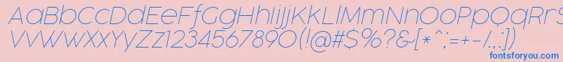 CocogooseProThinItalicTrial-Schriftart – Blaue Schriften auf rosa Hintergrund