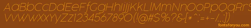 CocogooseProThinItalicTrial Font – Orange Fonts on Brown Background