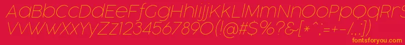 CocogooseProThinItalicTrial Font – Orange Fonts on Red Background