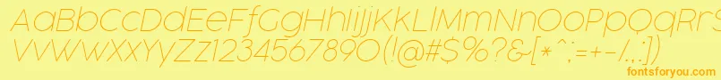 CocogooseProThinItalicTrial Font – Orange Fonts on Yellow Background