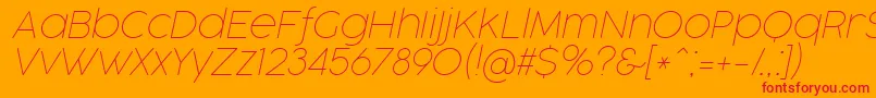 CocogooseProThinItalicTrial-Schriftart – Rote Schriften auf orangefarbenem Hintergrund