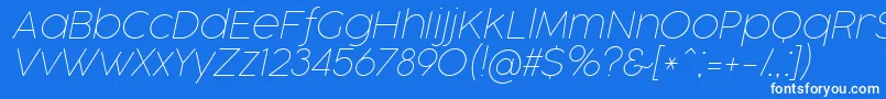 CocogooseProThinItalicTrial Font – White Fonts on Blue Background