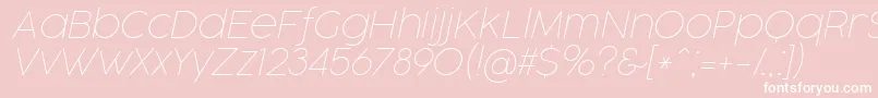 CocogooseProThinItalicTrial-Schriftart – Weiße Schriften auf rosa Hintergrund