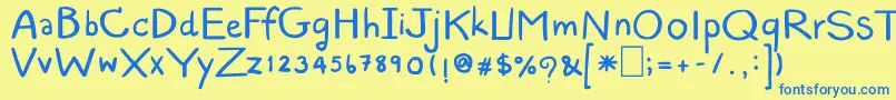 StraightNarrow Font – Blue Fonts on Yellow Background