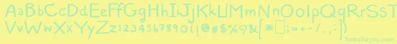 StraightNarrow Font – Green Fonts on Yellow Background