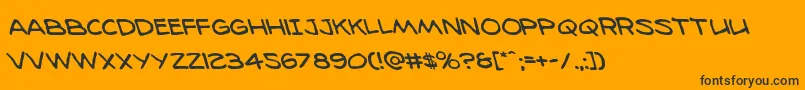 98bottlesleft-Schriftart – Schwarze Schriften auf orangefarbenem Hintergrund