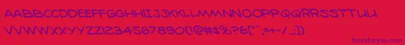 98bottlesleft-Schriftart – Violette Schriften auf rotem Hintergrund