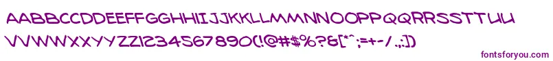 98bottlesleft Font – Purple Fonts on White Background