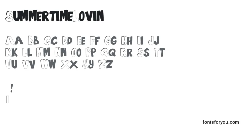 A fonte SummertimeLovin – alfabeto, números, caracteres especiais