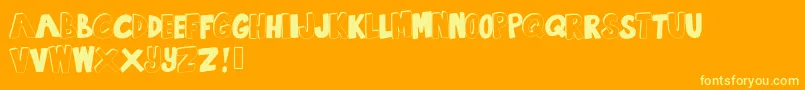SummertimeLovin-fontti – keltaiset fontit oranssilla taustalla