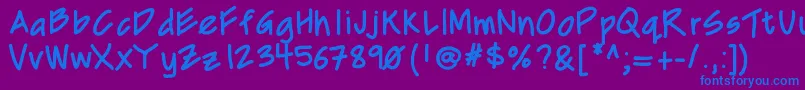 Mixcd-Schriftart – Blaue Schriften auf violettem Hintergrund