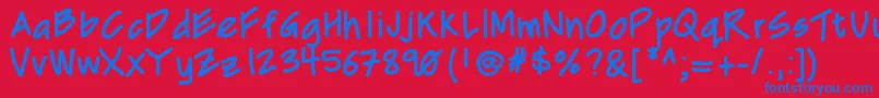 Mixcd Font – Blue Fonts on Red Background