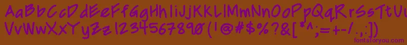 Mixcd-fontti – violetit fontit ruskealla taustalla