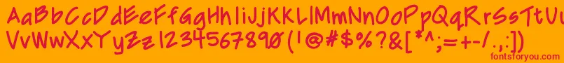 Mixcd Font – Red Fonts on Orange Background