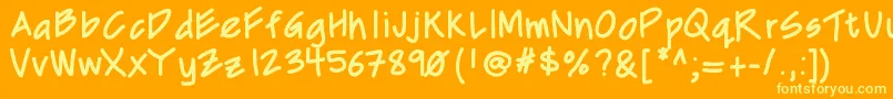 Mixcd-Schriftart – Gelbe Schriften auf orangefarbenem Hintergrund