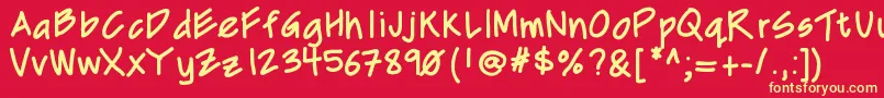 Mixcd Font – Yellow Fonts on Red Background