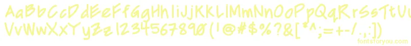 Mixcd-Schriftart – Gelbe Schriften auf weißem Hintergrund