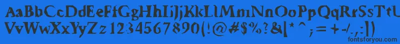 Tickyfon Font – Black Fonts on Blue Background