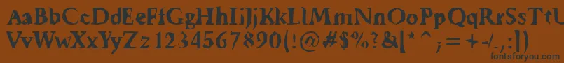 Tickyfon Font – Black Fonts on Brown Background