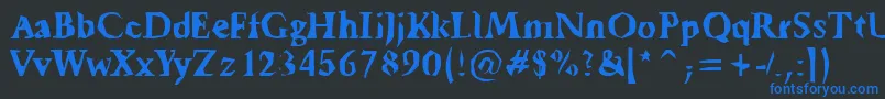 Tickyfon Font – Blue Fonts on Black Background