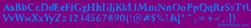 Tickyfon Font – Blue Fonts on Purple Background