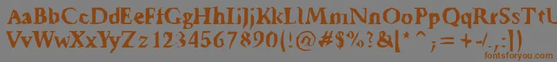Tickyfon Font – Brown Fonts on Gray Background