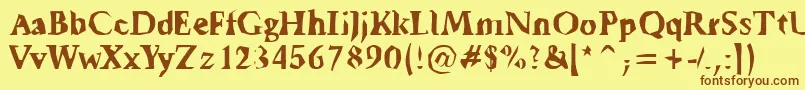 Tickyfon Font – Brown Fonts on Yellow Background