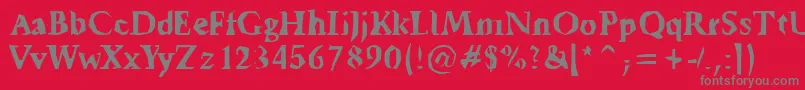 Tickyfon Font – Gray Fonts on Red Background