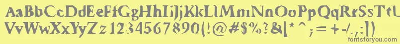 Tickyfon Font – Gray Fonts on Yellow Background