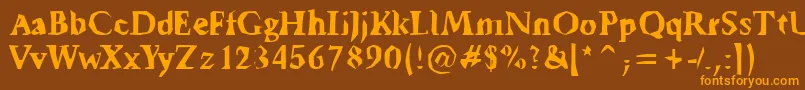 Tickyfon Font – Orange Fonts on Brown Background