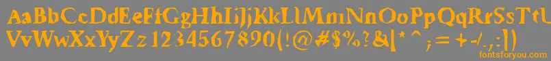 Tickyfon Font – Orange Fonts on Gray Background
