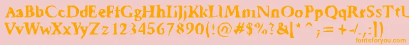 Tickyfon Font – Orange Fonts on Pink Background