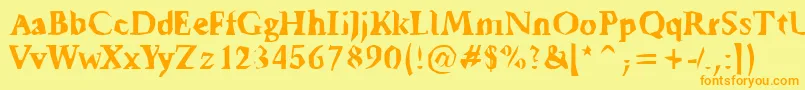 Tickyfon Font – Orange Fonts on Yellow Background