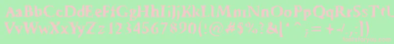 Tickyfon Font – Pink Fonts on Green Background