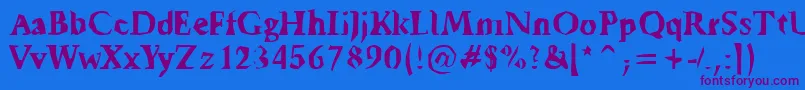 Tickyfon Font – Purple Fonts on Blue Background