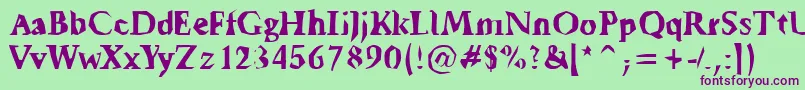 Tickyfon Font – Purple Fonts on Green Background