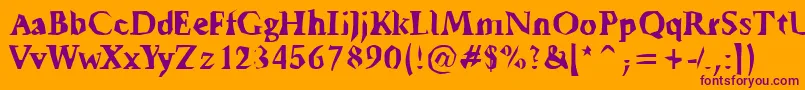 Tickyfon Font – Purple Fonts on Orange Background