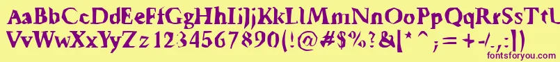 Tickyfon Font – Purple Fonts on Yellow Background
