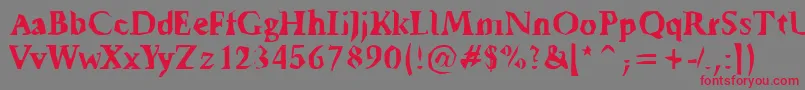 Tickyfon Font – Red Fonts on Gray Background