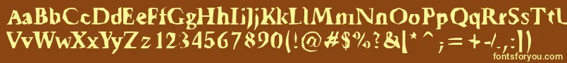 Tickyfon Font – Yellow Fonts on Brown Background