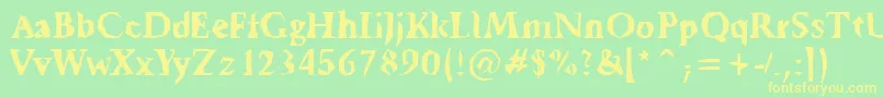 Tickyfon Font – Yellow Fonts on Green Background