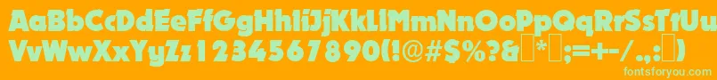 D891DecoRegular Font – Green Fonts on Orange Background
