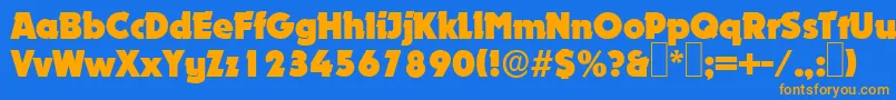 D891DecoRegular Font – Orange Fonts on Blue Background