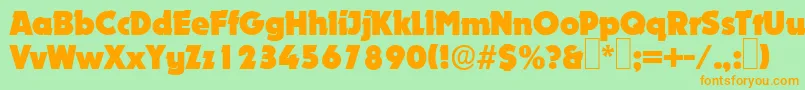 D891DecoRegular Font – Orange Fonts on Green Background