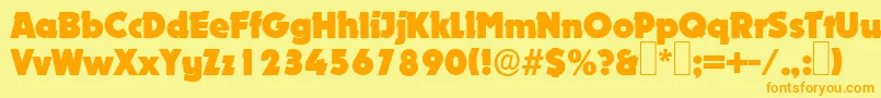 D891DecoRegular Font – Orange Fonts on Yellow Background