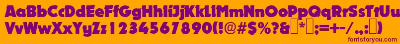 D891DecoRegular Font – Purple Fonts on Orange Background