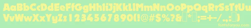 D891DecoRegular-Schriftart – Gelbe Schriften auf grünem Hintergrund