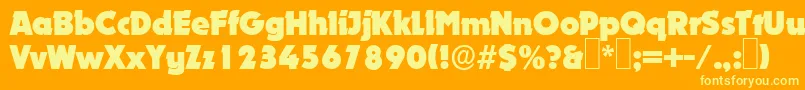 Czcionka D891DecoRegular – żółte czcionki na pomarańczowym tle