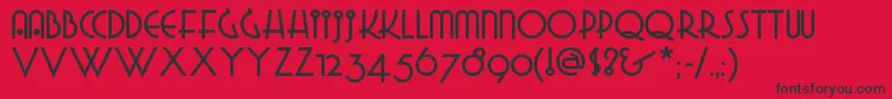 Gradogradoonf Font – Black Fonts on Red Background